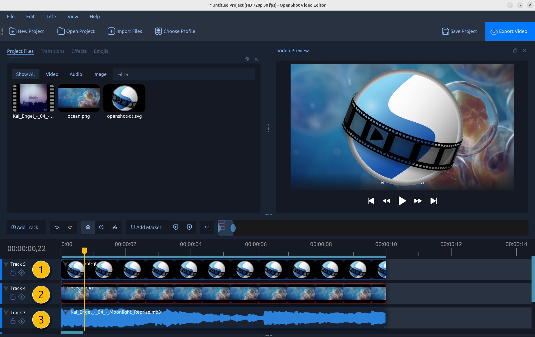 Main Window — OpenShot Video Editor 3.5.1 documentation